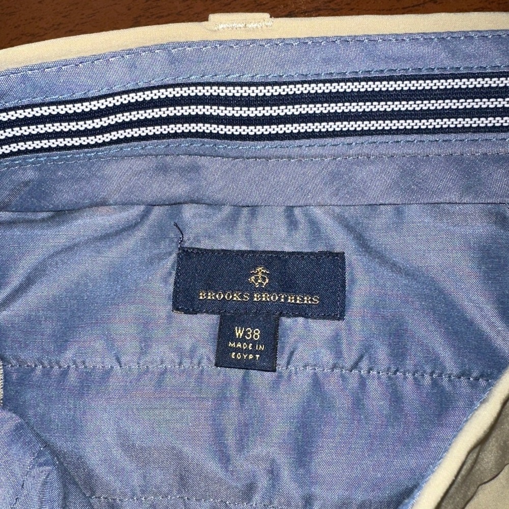 Brooks Brothers Mens 38 Tan Khaki Flat Front Stretch Performance Golf Shorts - Picture 3 of 5